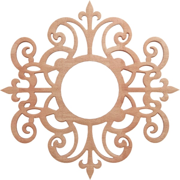 Ekena Millwork Dijon Wood Fretwork Pierced Ceiling Medallion, Cherry, 16"OD x 5 1/4"ID x 1/4"T CMWP16X16X0250DICH - main